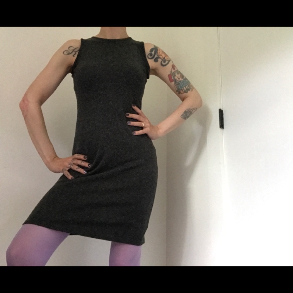 Jaloux/zalu Charcoal Grey Tank Dress